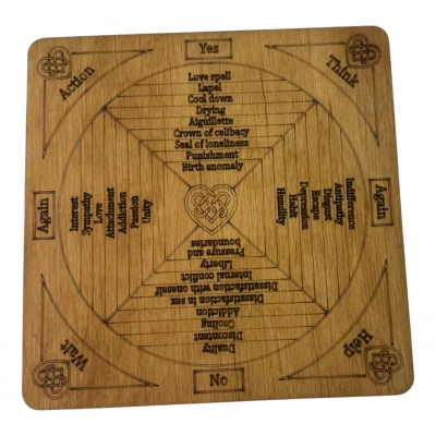 Таблица для работы с маятником Любовной магии, на английском языке светлая (18х18х0,4 см) Таблица для работы с маятником Любовной магии, на английском языке светлая (18х18х0,4 см)