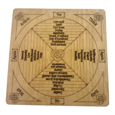 Таблица для работы с маятником Любовной магии, на английском языке,светлая(26×26×0,8 см) Таблица для работы с маятником Любовной магии, на английском языке,светлая(26×26×0,8 см)