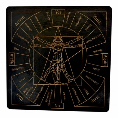 Таблица для работы с маятником Магические воздействия,на английском языке,темная (26×26×0,8 см) Таблица для работы с маятником Магические воздействия,на английском языке,темная (26×26×0,8 см)