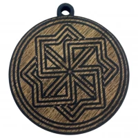 Оберег Молвинец,темный (d-4,5 см) дерево, покрыт эмалью.