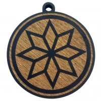 Оберег Алатырь,темный (d-4,5 см) дерево, покрыт эмалью.