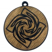 Оберег Знич,темный (d-4,5 см) дерево, покрыт эмалью.