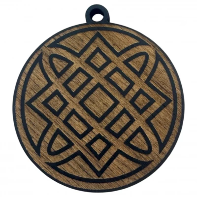 Оберег Звезда Лады,темный (d-4,5 см) дерево, покрыт эмалью. Оберег Звезда Лады,темный (d-4,5 см) дерево, покрыт эмалью.