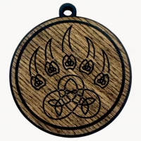 Оберег Печать Велеса,темный (d-4,5 см) дерево, покрыт эмалью.