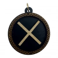 Рунический оберег-подвеска Гербо(d-45мм),дерево