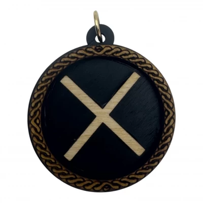 Рунический оберег-подвеска Гербо(d-45мм),дерево