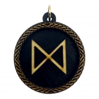 Рунический оберег-подвеска Дагаз(d-45мм),дерево.