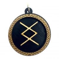 Рунический оберег-подвеска Ингуз(d-45мм),дерево.