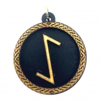 Рунический оберег-подвеска Йо(d-45мм),дерево.