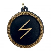 Рунический оберег-подвеска Соулу(d-45мм),дерево.