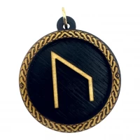 Рунический оберег-подвеска Уруз(d-45мм),дерево.