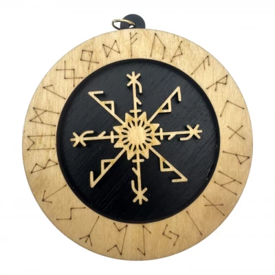 Рунический став Кобра(d-90мм),дерево.