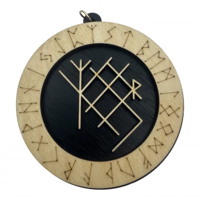 Рунический став На торговлю(d-90мм),дерево.