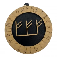 Рунический став Тройная Феху(d-90мм),дерево.