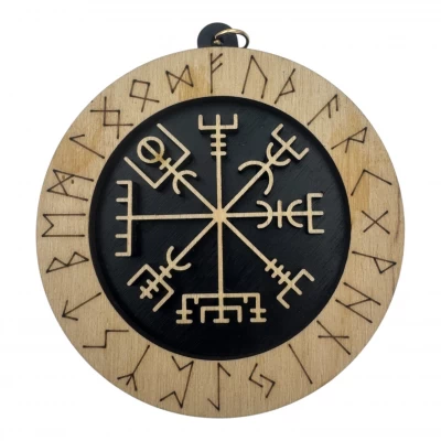 Рунический став Вегвизир(d-90мм),дерево.