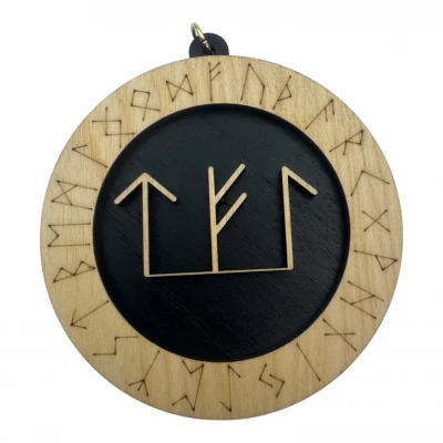 Рунический став Успешность в бизнесе(d-90мм),дерево.