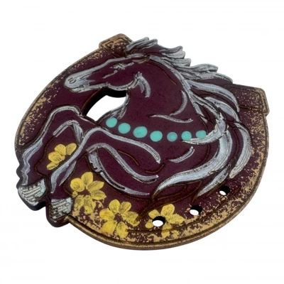 Магнит Подкова с лошадкой на счастье(80*70*4мм),ручная роспись.