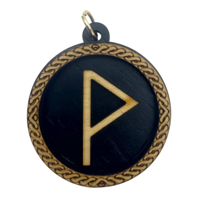 Рунический оберег-подвеска Вуньо(d-45мм),дерево.