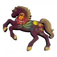 Магнит Лошадка на удачу (9х7х0,4 см) ручная роспись.