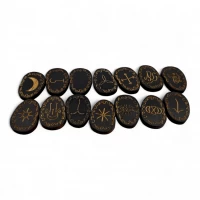 Руны Ведьмины (Викканские) темные, 14 рун (4,2х3,1х0,7 см), массив дерева.