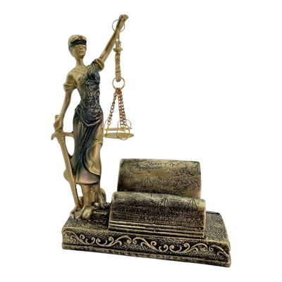 Фемида с весами подставка под визитки (18 х 13 х 7 см)