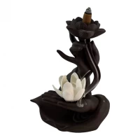 Подставка под благовония Back Flow Белый Лотос (18,5 х 16,5 х 9 см) Подставка под благовония Back Flow Белый Лотос (18,5 х 16,5 х 9 см)