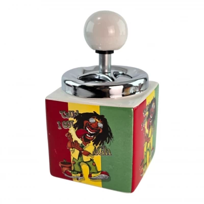 Пепельница с крышкой керамическая Rasta (15 × 8,5 × 8,5 см)