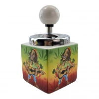Пепельница с крышкой керамическая Rasta-Reggae (15 × 8,5 × 8,5 см)