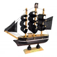 Модель парусника на подставке Пиратский корабль (13.5 × 13.3 × 3.2 см)