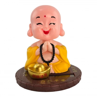 Игрушка на солнечной батарее Веселый Монах желтый (Flip Flap) (9,5х9х9 см)