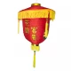Фонарик китайский шелковый с символом удачи, красный с бахромой (d-40 см)