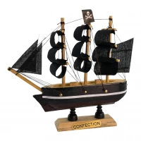 Модель парусника на подставке Пиратский корабль (11.5 × 11.2 × 3 см)