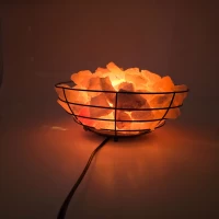 Соляная лампа из гималайской соли, Чаша огня (проволочная чаша) (26x12см).