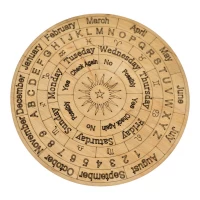 Таблица для работы с маятником Солнечный центр, круглая, на английском языке, светлая (18х0,4см)