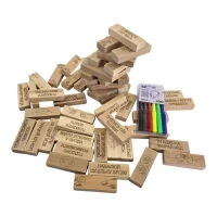 Игра настольная Дженга 4в1:Башня, фанты,эмоции,пазлы(60 брусков +фломастеры)(28,5х7х7 см)