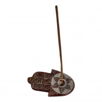 Подставка под благовония Ладонь Хамса каменная, коричневая (9х5,7х1 см) Подставка под благовония Ладонь Хамса каменная, коричневая (9х5,7х1 см)