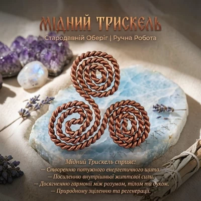 Тензорный Трискель витой (6.5х6 см), медь 1,2 мм.