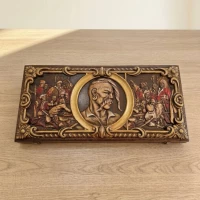 Нарды резные Козацкие развлечения, из массива дерева (56х27,5х7 см). с янтарными фишками Нарды резные Козацкие развлечения, из массива дерева (56х27,5х7 см). с янтарными фишками