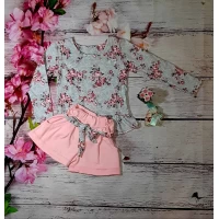 Костюм 2-х нитка Блузка рукав 3 четверти Шорты 2-х нитка Размер 26-32