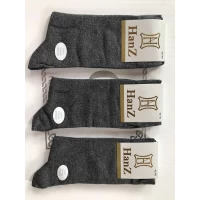 Носки HANZ ликра хлопок мужские 42-45, Бесшовные двойная пятка и носок, Цвет : темно серый, Турция