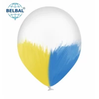 Воздушный шарик Brush сине-желтый, без глиттера (2 цв.) 12 