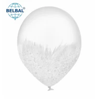 Воздушный шарик Brush shine белый, с глитером 12" 
