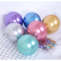 Шарики воздушные хром ассорти 10" (Китай), 50 штук