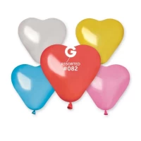 Воздушные шарики сердце металлик ассорти 10" (100шт)