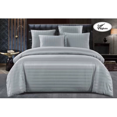 Постельное белье полоска Страйп Сатин Koloco размер Евро, расцветки в ассортименте