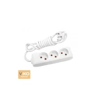 Удлинитель на 3 гнезда без заземления - 3м кабель Viko