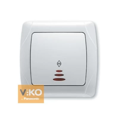 Выключатель 1-кл. проходной с подсветкой белый ViKO Carmen