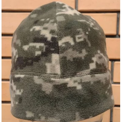 Шапка флис без отворота Светлый пиксель Шапка флис без отворота Светлый пиксель