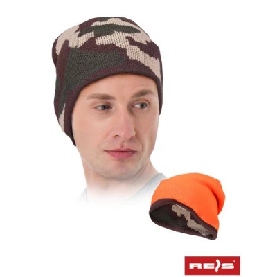 Шапка REIS двусторонняя Цвет: камуфляж-оранж Шапка REIS двусторонняя Цвет: камуфляж-оранж