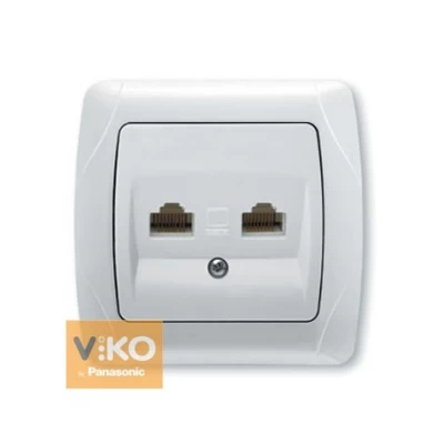 Розетка компьютерная 2-ая RJ-45 белая ViKO Carmen